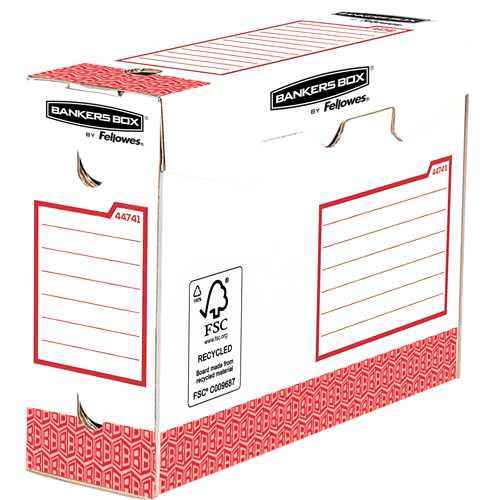 Bankers Box® Basic extra silný archivačný box (A4+, 100 mm, 20 ks/balenie, červená)