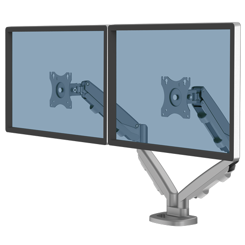 Eppa™ dvojni nosilec / roki za monitorja, srebro